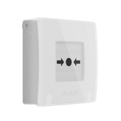 Бездротова програмована кнопка Ajax ManualCallPoint (White) Jeweller з механізмом скидання